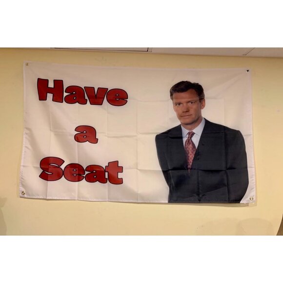 Funny Have A Seat Chris Hansen To Catch A Predator Flag Meme  3x5 Feet Flag Bann - Picture 1 of 1